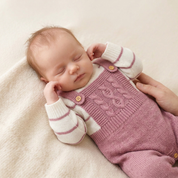 Macacão Bebê de Tricô com Blusa Listrada Unissex