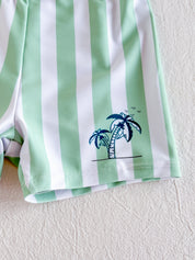 Conjunto de Banho Infantil Menino Manga Longa Surf e Sunga Bermuda Listrada