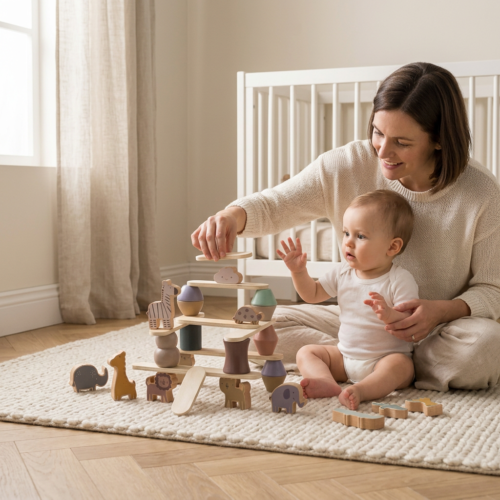 Brinquedo Montessori de Equilíbrio em Madeira Blocos Educativos Infantil - Kabannas