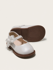Sapatilha Infantil Menina Mary Jane com Laço Organza Acetinada