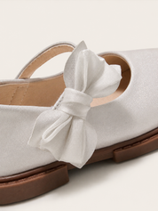 Sapatilha Infantil Menina Mary Jane com Laço Organza Acetinada