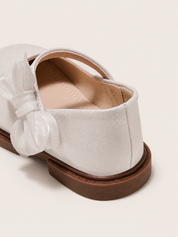 Sapatilha Infantil Menina Mary Jane com Laço Organza Acetinada