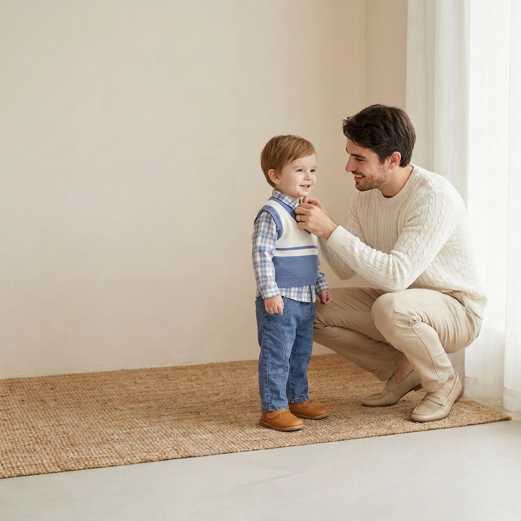 Conjunto Infantil Menino Casual com Colete, Camisa Xadrez e Calça Jeans 3 Peças - Kabannas