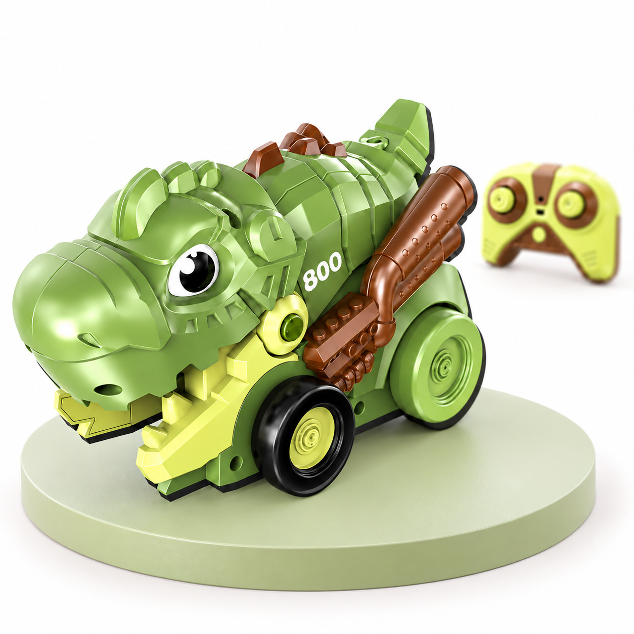 Carrinho Dinossauro Controle Remoto Infantil com Minicarrinhos Magnéticos