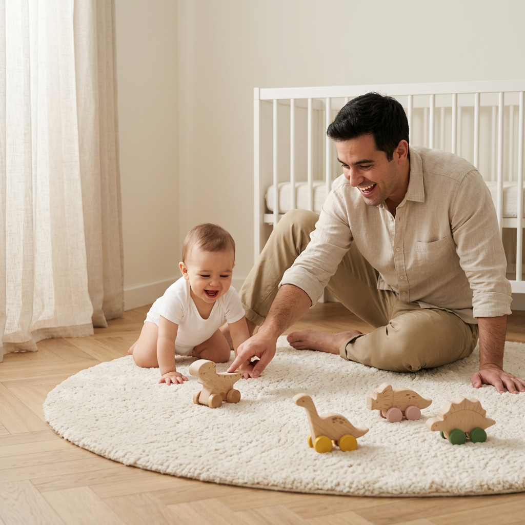 Kit Dinossauros Montessori de Madeira com Rodinhas - Kabannas