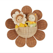 Cesta de Parede Infantil Flor de Rattan Feita à Mão