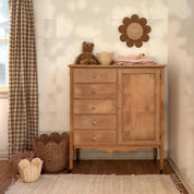 Cesta de Parede Infantil Flor de Rattan Feita à Mão