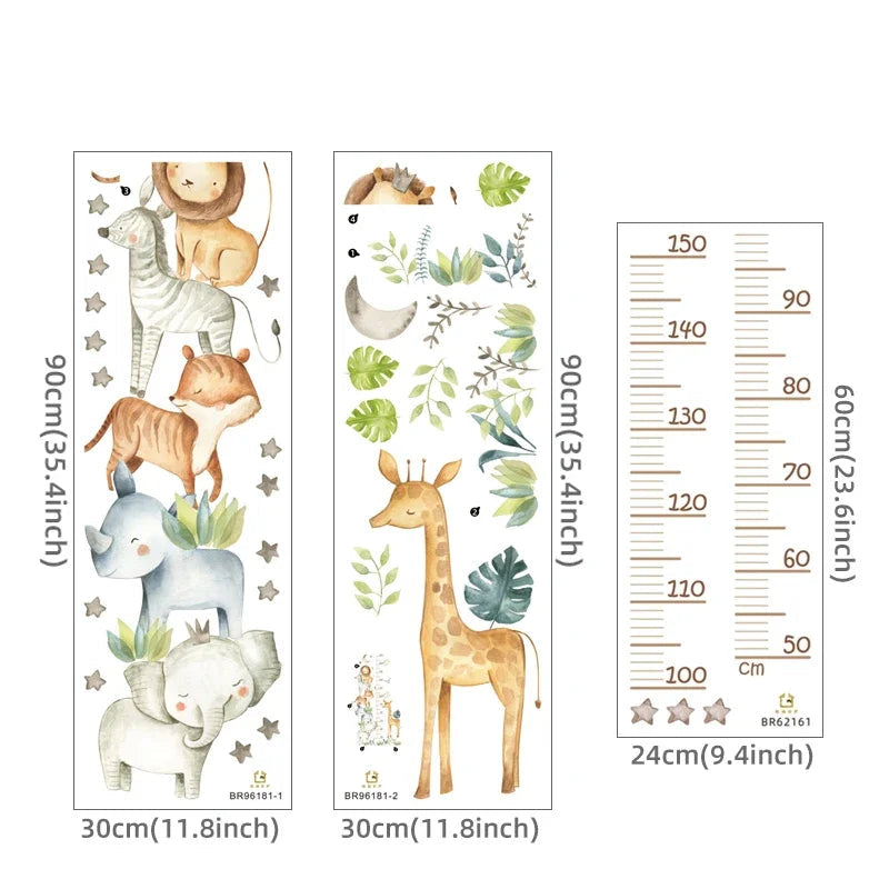 Gráfico de Crescimento Infantil - Adesivo de Parede Girafa