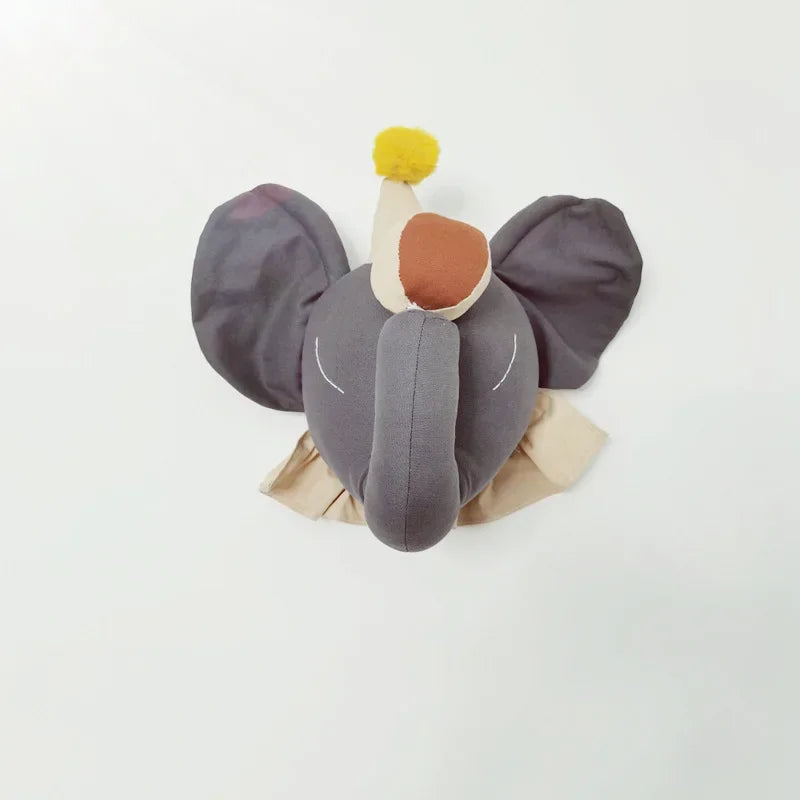 Cabeça de Elefante de Pelúcia para Decoração Infantil