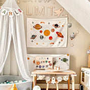 Mapa do Mundo Infantil em Lona para Decoração de Quarto
