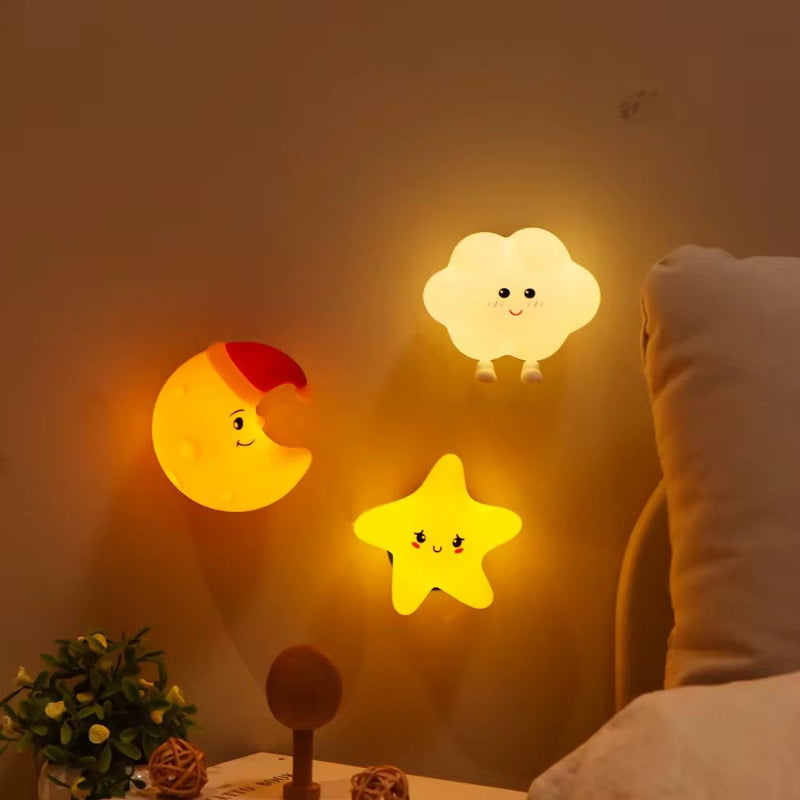 Luz Noturna de Silicone Estrela e Nuvem para Quarto Infantil