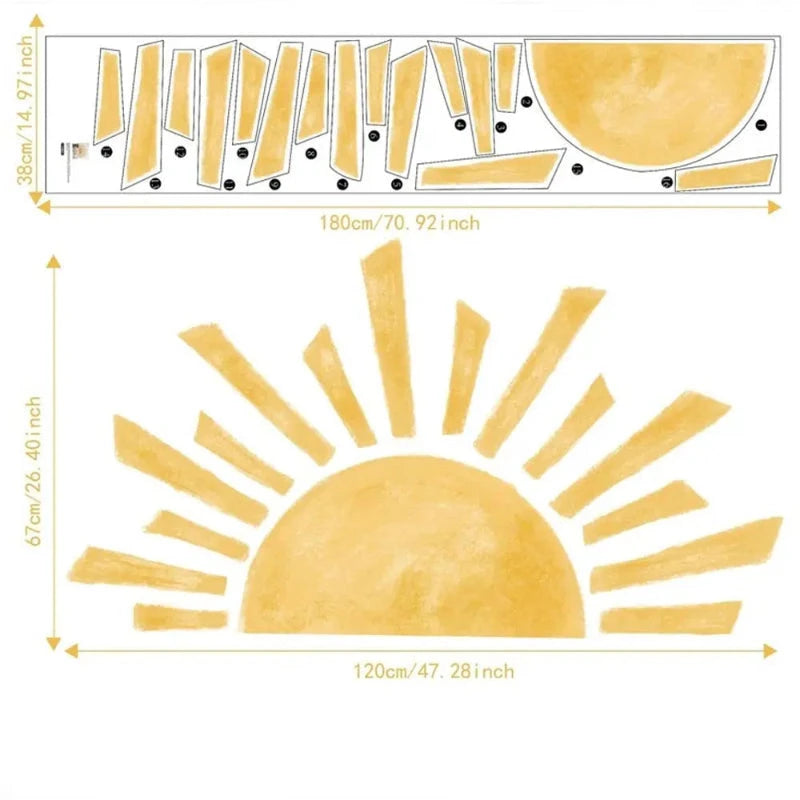 Adesivo de Parede Boho Sol para Quarto Infantil Adesivos de Parede 05 Kabannas Sol grande 