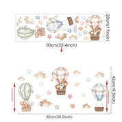 Adesivo de Parede Infantil Balão de Ar Quente com Animais Adesivos de Parede 04 Kabannas Balão azul 