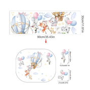 Adesivo de Parede Infantil Balão de Ar Quente com Animais Adesivos de Parede 04 Kabannas Balão azul e rosa 