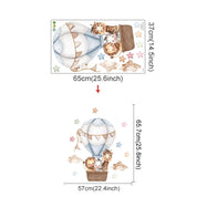 Adesivo de Parede Infantil Balão de Ar Quente com Animais Adesivos de Parede 04 Kabannas Balão azul listrado 