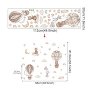 Adesivo de Parede Infantil Balão de Ar Quente com Animais Adesivos de Parede 04 Kabannas Balão e arco-Íris 