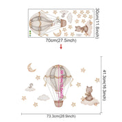 Adesivo de Parede Infantil Balão de Ar Quente com Animais Adesivos de Parede 04 Kabannas Balão lua 