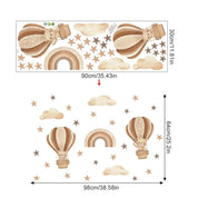 Adesivo de Parede Infantil Balão de Ar Quente com Animais Adesivos de Parede 04 Kabannas Balões e arco-Íris 