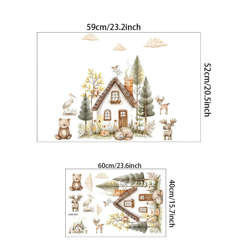 Adesivos de Parede Aquarela com Animais para Quartos Infantis Adesivos de Parede 05 Kabannas 