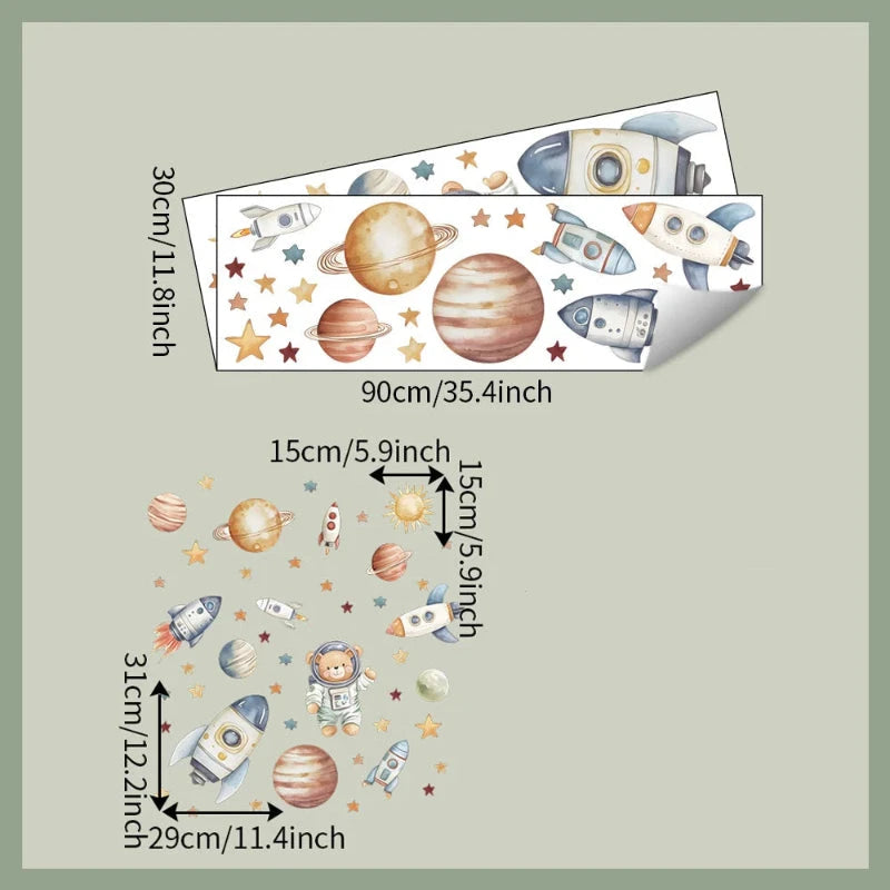 Adesivos de Parede Astronauta Urso para Quarto Infantil Adesivos de Parede 04 Kabannas 