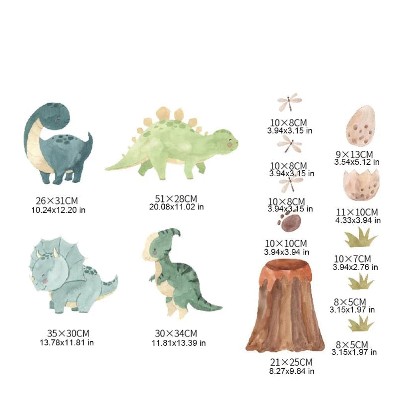 Adesivos de Parede Dinossauro para Quarto Infantil Adesivos de Parede 02 Kabannas 