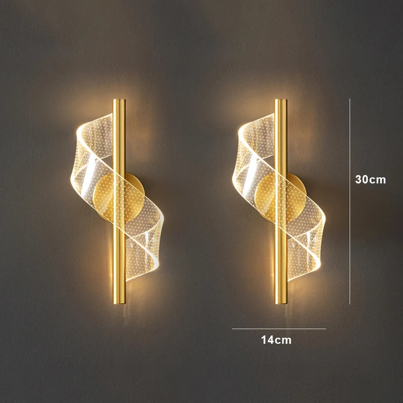 Arandela de Parede Elegance LED Integrado Kabannas Arandela de Parede - Dourado: 2 Peças 