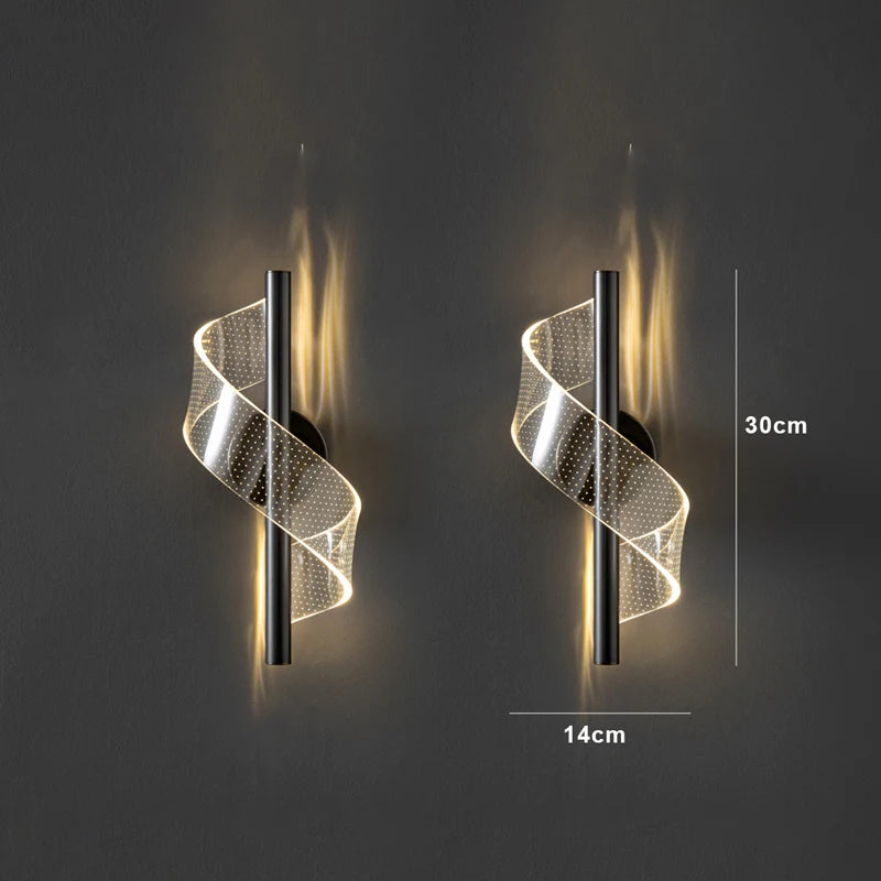 Arandela de Parede Elegance LED Integrado Kabannas Arandela de Parede - Preto: 2 Peças 