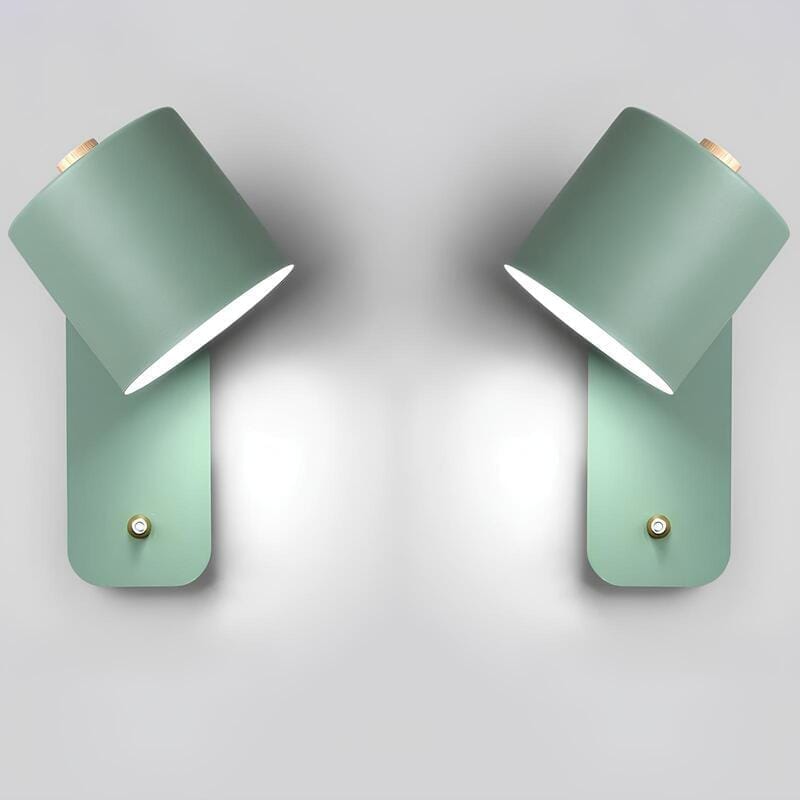 Arandela de Parede Nórdica com Botão Kabannas Arandela de Parede - Verde: 2 Peças 