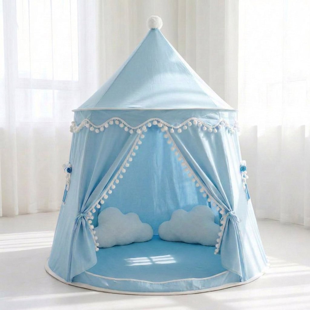 Barraca infantil Castelo Dobrável para Brincar Cabana Infantil 01 Kabannas Azul 
