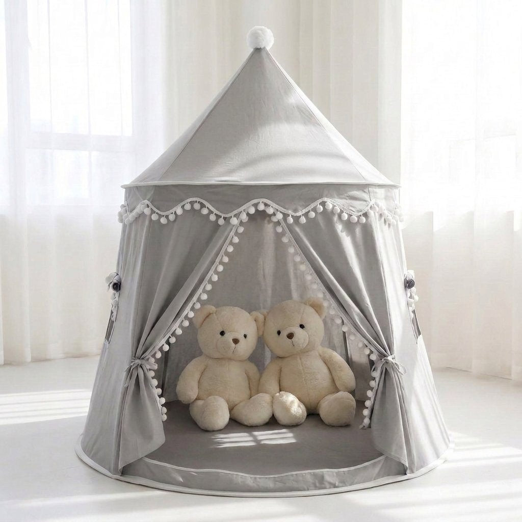 Barraca infantil Castelo Dobrável para Brincar Cabana Infantil 01 Kabannas Cinza 
