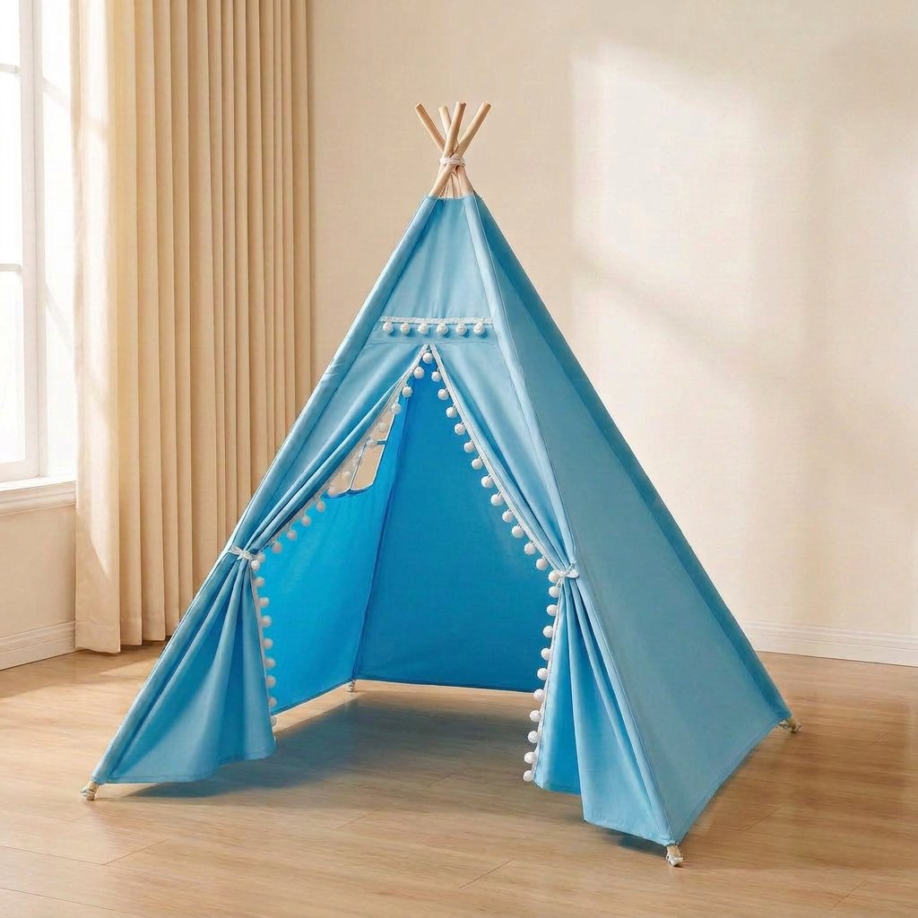 Barraca Infantil Tipi Dobrável para Brincar Cabana Infantil 04 Kabannas Azul 