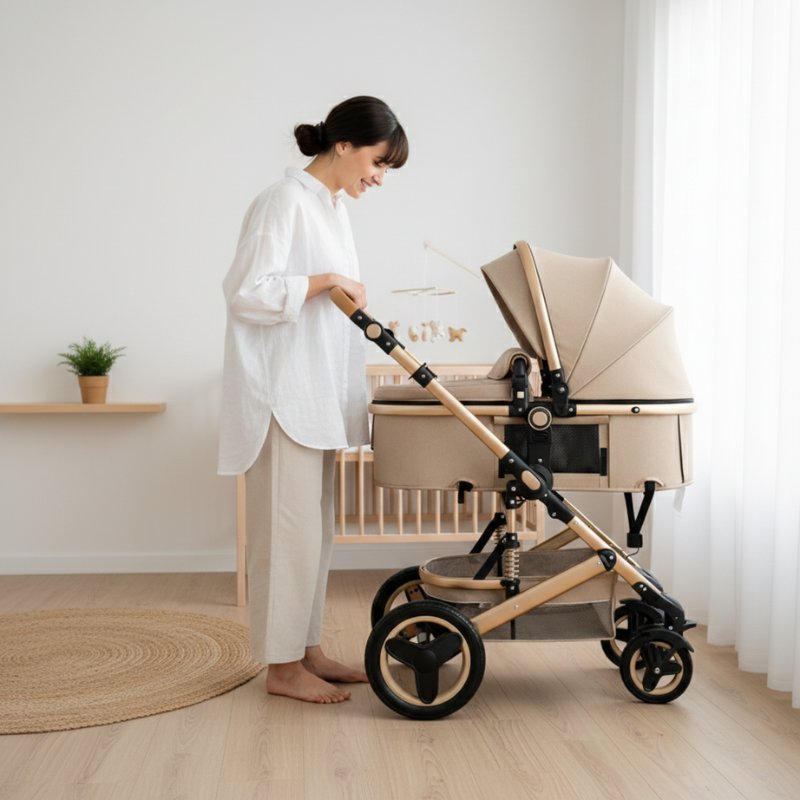 Belecoo Luxe 3 em 1 — Bege Carrinho de Bebê 26 Kabannas 