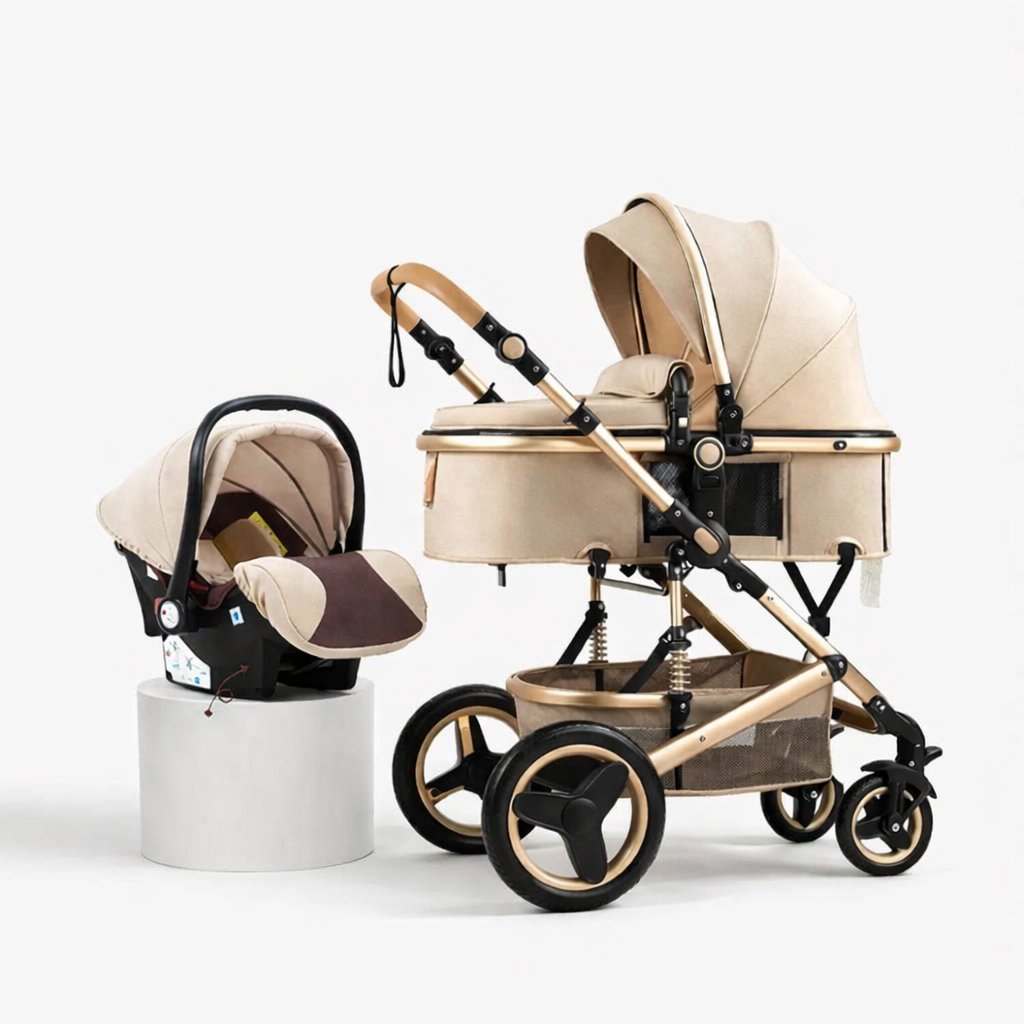 Belecoo Luxe 3 em 1 — Bege Carrinho de Bebê 26 Kabannas 