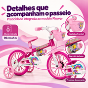 Cestinha garrafa e protetor de corrente da bicicleta Nathor Flower