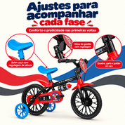 Ajustes de selim e guidão da bicicleta infantil