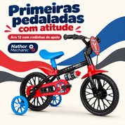 Bicicleta infantil Nathor Mechanic aro 12 com rodinhas