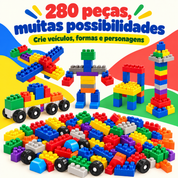 Exemplos de construções com blocos coloridos