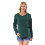 Blusa de Amamentação Maternidade Manga Longa Blusa de Amamentação 02 Kabannas Verde P 