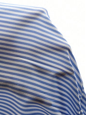 Blusa Gestante e Amamentação Listrada com Botões e Manga Bufante - Azul e branco