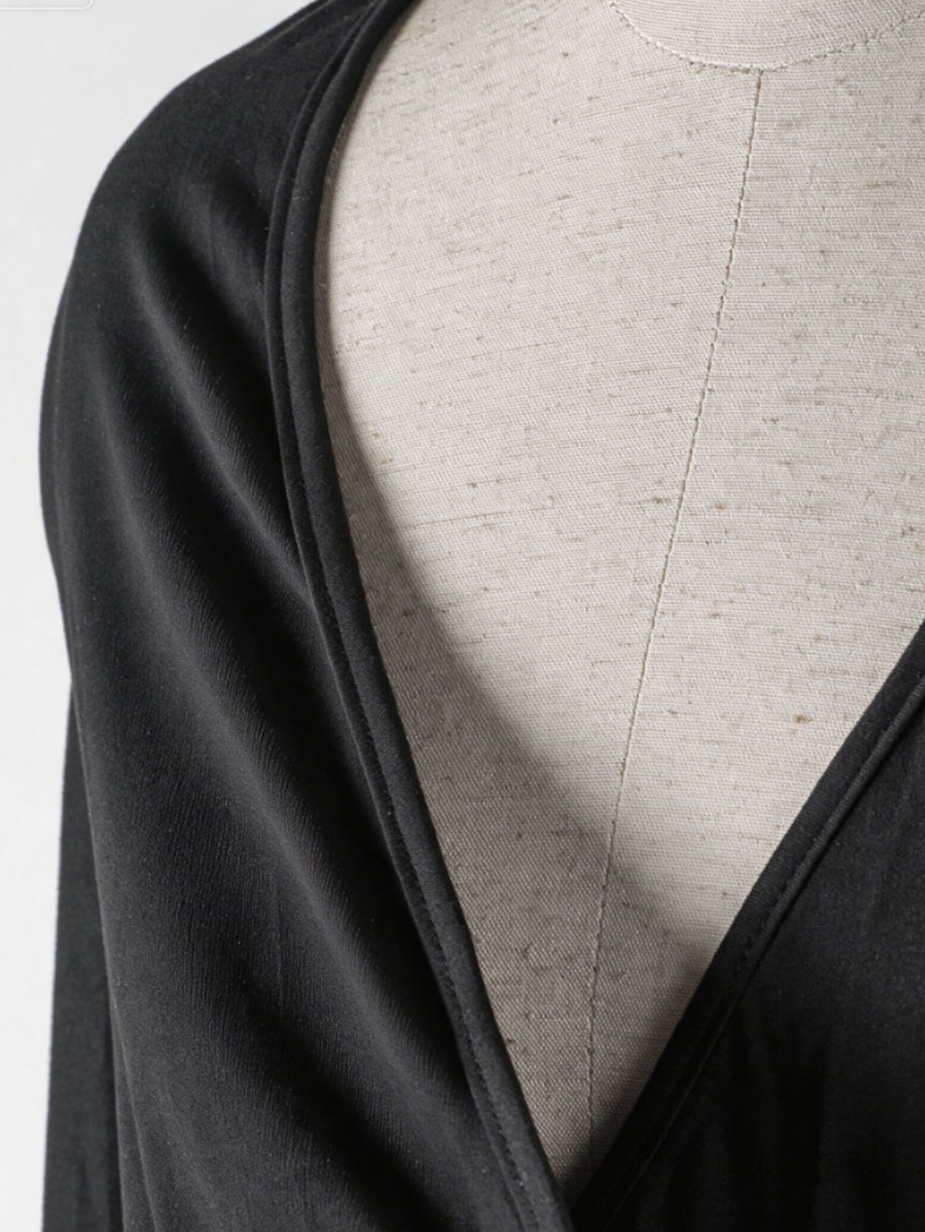 Blusa Gestante e Amamentação Transpassada Manga Longa com Amarração - Preto