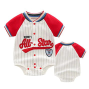 Body Infantil Baseball Colorido Manga Curta Body Infantil 01 Kabannas Vermelho 0-3 Meses 