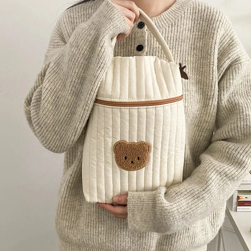 Bolsa Bege para Bebê com Estampa de Urso Bolsas de Fraldas 04 Kabannas 