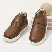 Bota Infantil Casual Cano Curto Couro Sintético Velcro Forro Macio Calçado Infantil 05 Kabannas 
