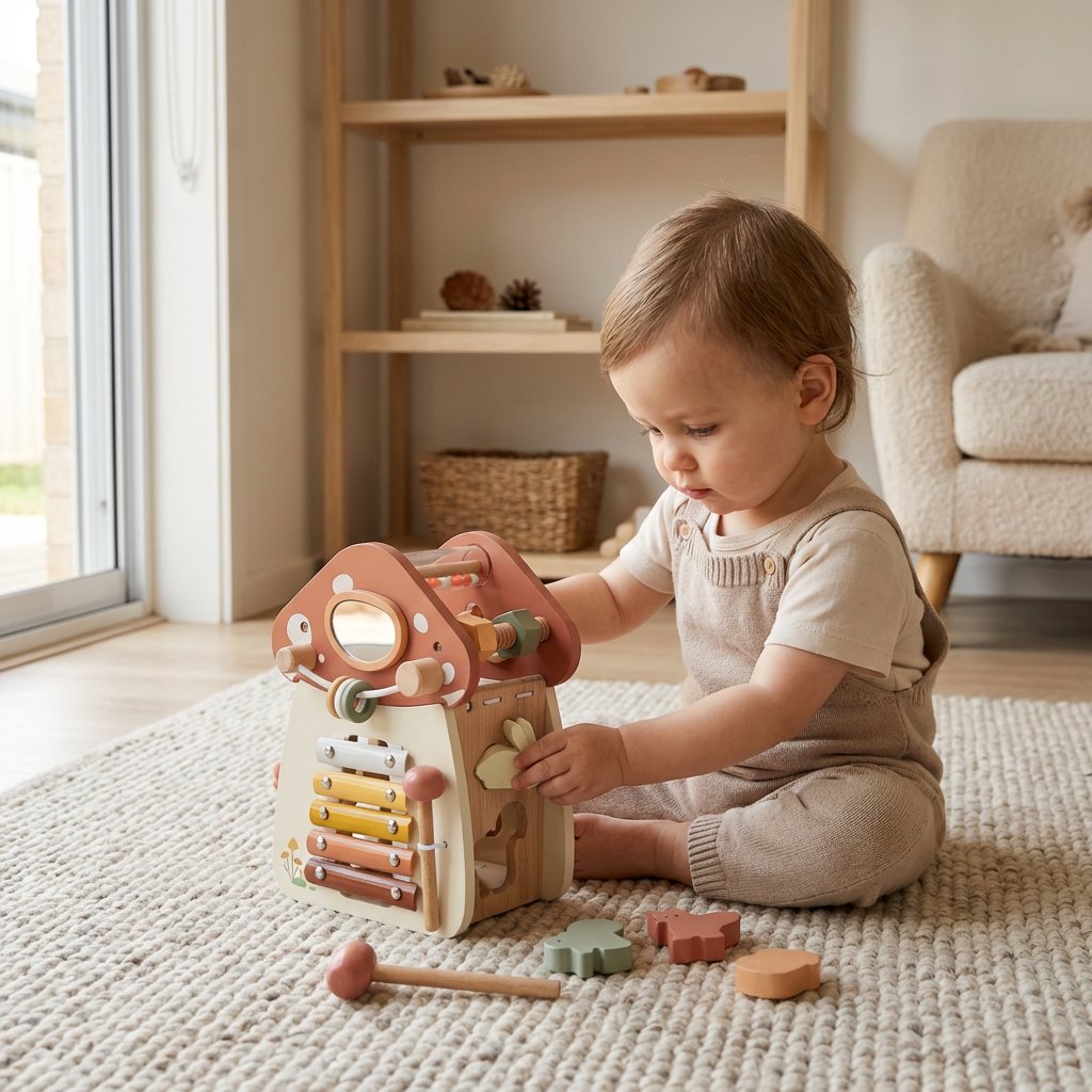 Brinquedo Montessori de Madeira 5 em 1 Cogumelo Educativo Infantil Brinquedos de Madeira 09 Kabannas 