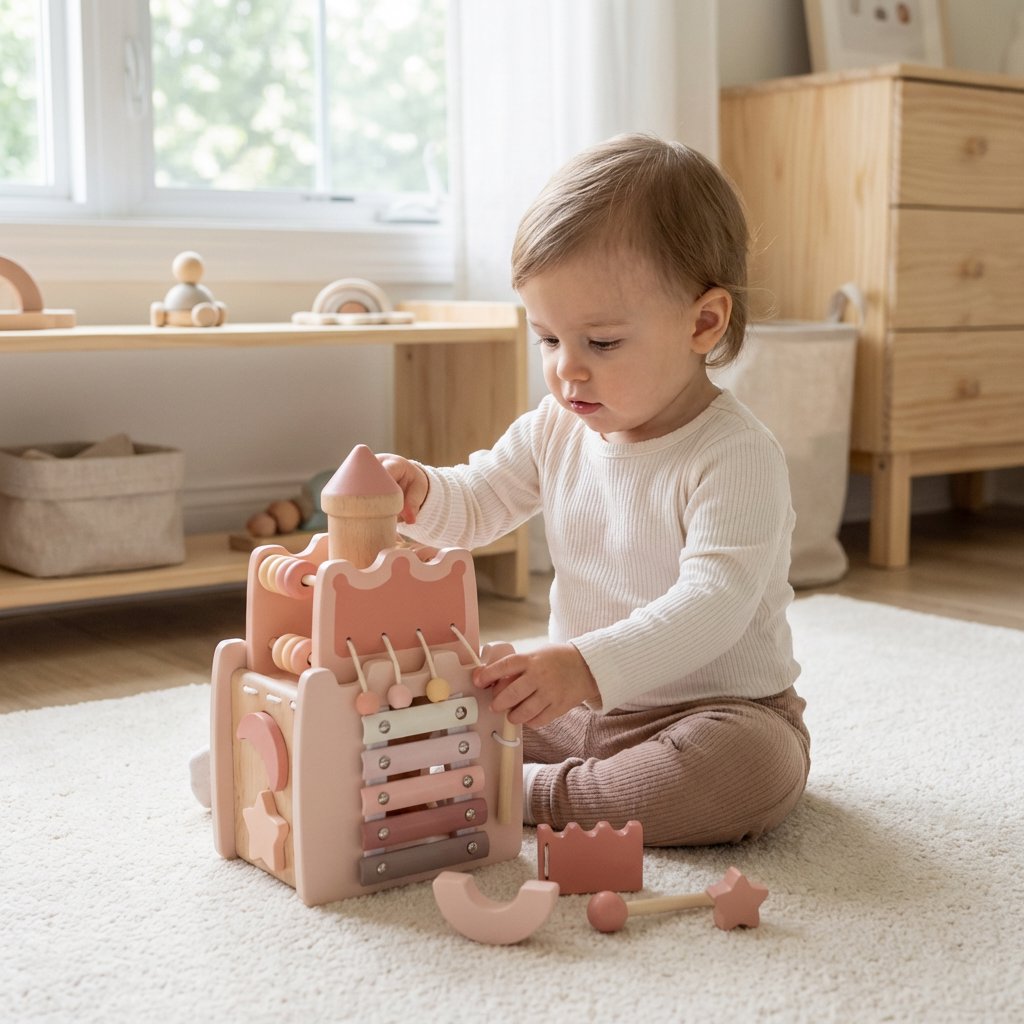 Brinquedo Montessori Multifuncional de Madeira Castelo Educativo Brinquedos de Madeira 07 Kabannas 