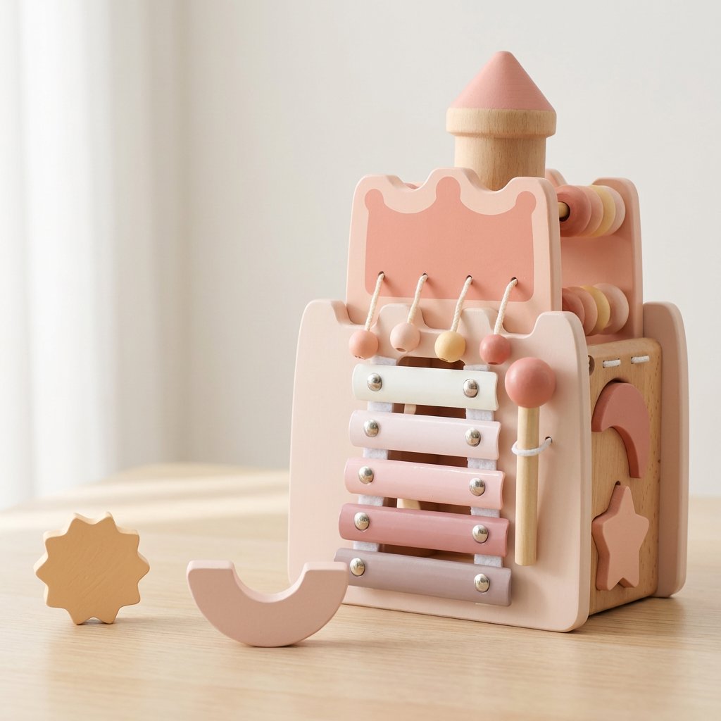 Brinquedo Montessori Multifuncional de Madeira Castelo Educativo Brinquedos de Madeira 07 Kabannas 