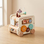 Brinquedo Montessori Multifuncional de Madeira Ônibus Sensorial Educativo Brinquedos de Madeira 08 Kabannas 