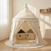 Cabana Infantil Castelo Dobrável para Brincar Barraca Infantil para Quarto de Criança Barraca Infantil Castelo 03 Kabannas Bege 