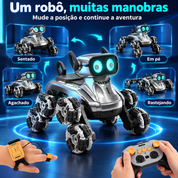 Cachorro robô em quatro posições de movimento