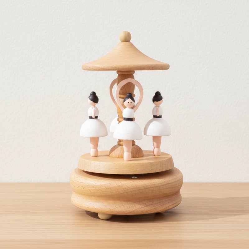 Caixa de Música Bailarina de Madeira Artesanal Caixa de Música 02 Kabannas 